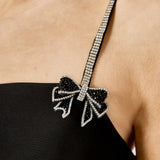 Rhinestone Bow Mini Dress
