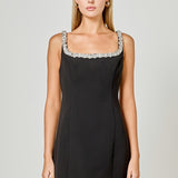 Alessia Rhinestone Tape Mini Dress