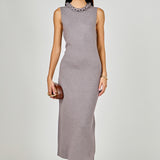 Gia Knitted Chain Detail Sleeveless Midi Dress