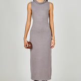 Gia Knitted Chain Detail Sleeveless Midi Dress