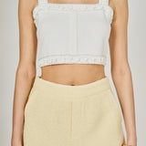 Flower and Pearl Trim Knit Top