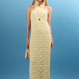 Stretchy Halter Neck Midi Dress