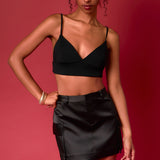 Satin Cargo Mini Skirt