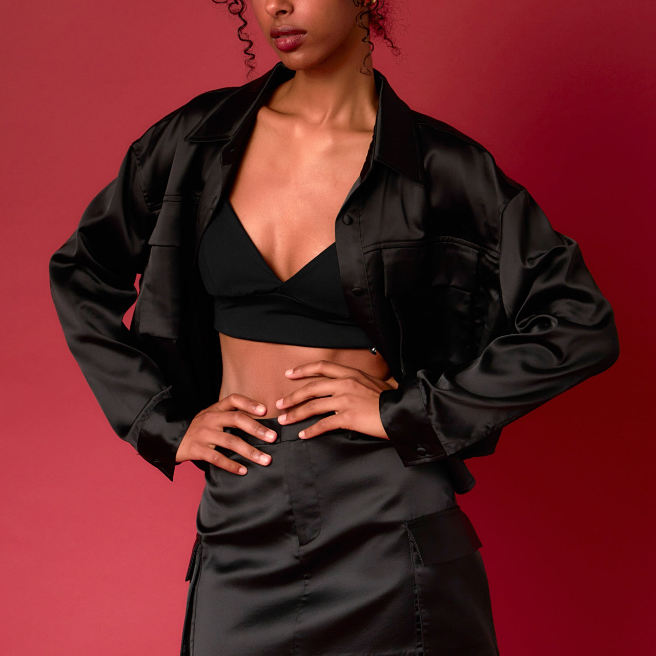 Black Satin Set - Endless Rose