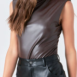Faux Leather Bodysuit