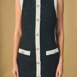 Tweed Sleeveless Mini Dress