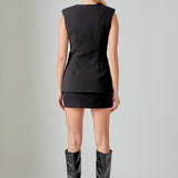 Gold Button Detail Long Vest