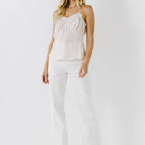 Sheer Insertion Cami Top