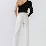ENDLESS ROSE - Puff Sleeve One Shoulder Top - TOPS available at Objectrare