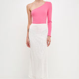 One Shoulder Ribbed Knit Bodysuit