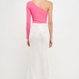 One Shoulder Ribbed Knit Bodysuit