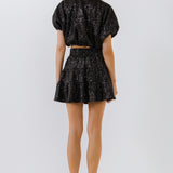 Sequins Voluminious Crop Top