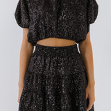 Sequins Voluminious Crop Top