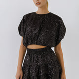 Sequins Voluminious Crop Top