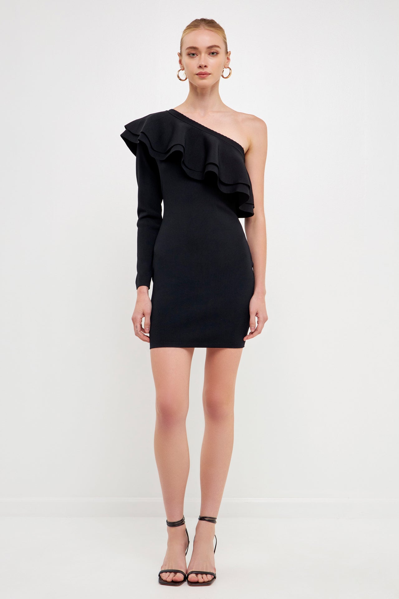 One Shoulder Knitted Mini Dress - Final Sale
