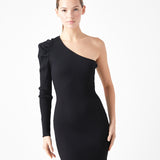 Puff Sleeve One Shoulder Dress