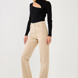 Cut Out Sweater Top with Round Neckline