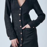 Textured Button Down Dress