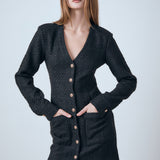 Textured Button Down Dress
