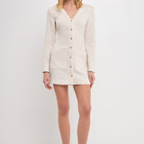 Textured Button Down Dress