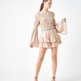 Smocked Waist Skort with Ruffle