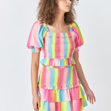 Ombre Stripe Smocked Top