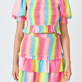 Ombre Stripe Smocked Top