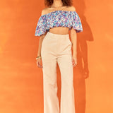 Floral Satin Effect Crop Top