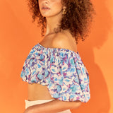 Floral Satin Effect Crop Top