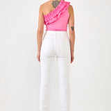 Ruffled Asymmetrical Bodysuit