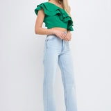 Ruffled One Shoulder Top
