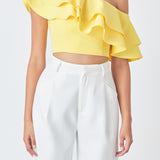 Ruffled One Shoulder Top