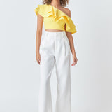 Ruffled One Shoulder Top