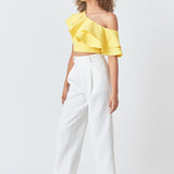 Ruffled One Shoulder Top