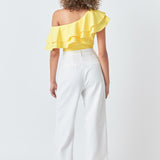 Ruffled One Shoulder Top
