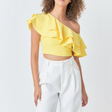Ruffled One Shoulder Top