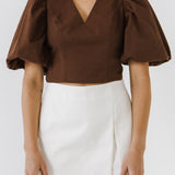 Puff Sleeve Crop Top