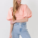 Puff Sleeve Crop Top