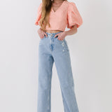 Puff Sleeve Crop Top