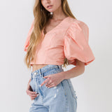 Puff Sleeve Crop Top