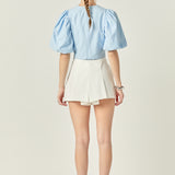Puff Sleeve Crop Top