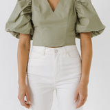 Puff Sleeve Crop Top