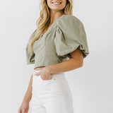 Puff Sleeve Crop Top