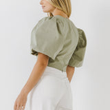Puff Sleeve Crop Top