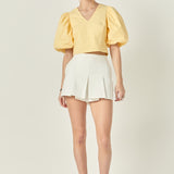 Puff Sleeve Crop Top