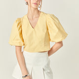 Puff Sleeve Crop Top