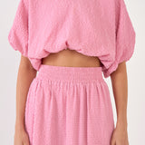 Voluminous Textured Cropped Top