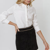 Chain-Trimmed Mini Skirt