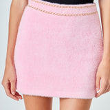 Chain-Trimmed Mini Skirt