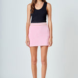 Chain-Trimmed Mini Skirt